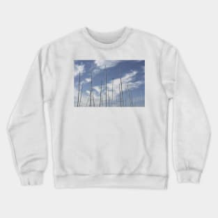 Yacht masts at Brancaster Staithe, Norfolk, UK Crewneck Sweatshirt